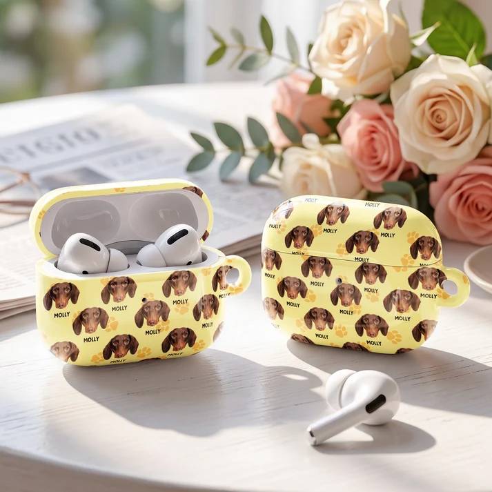 Custom Dog Cat Face Protective Case For AirPods - Gift For Pet Owners, Dog Lovers HO82 904138