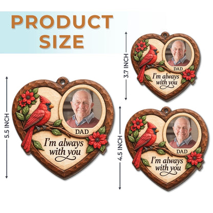 Custom Photo Cardinal Dad Christmas Gifts - Personalized Wooden Ornament