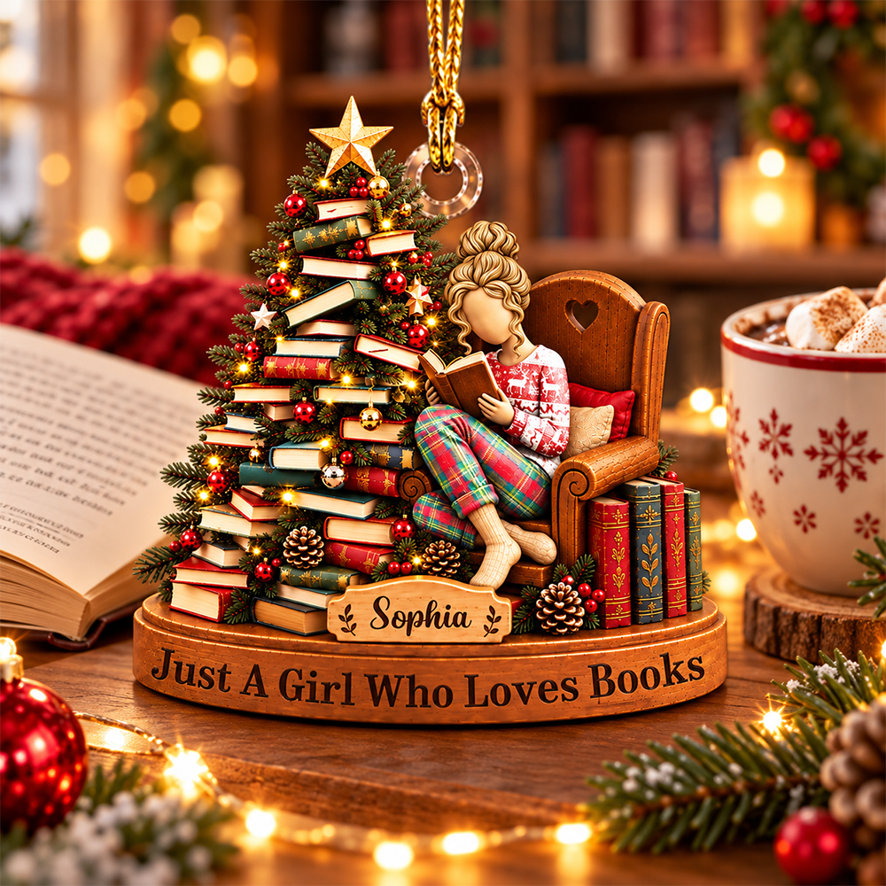 Just A Girl Who Loves Books - Personalized Christmas Ornament For Reading Lovers NA04
