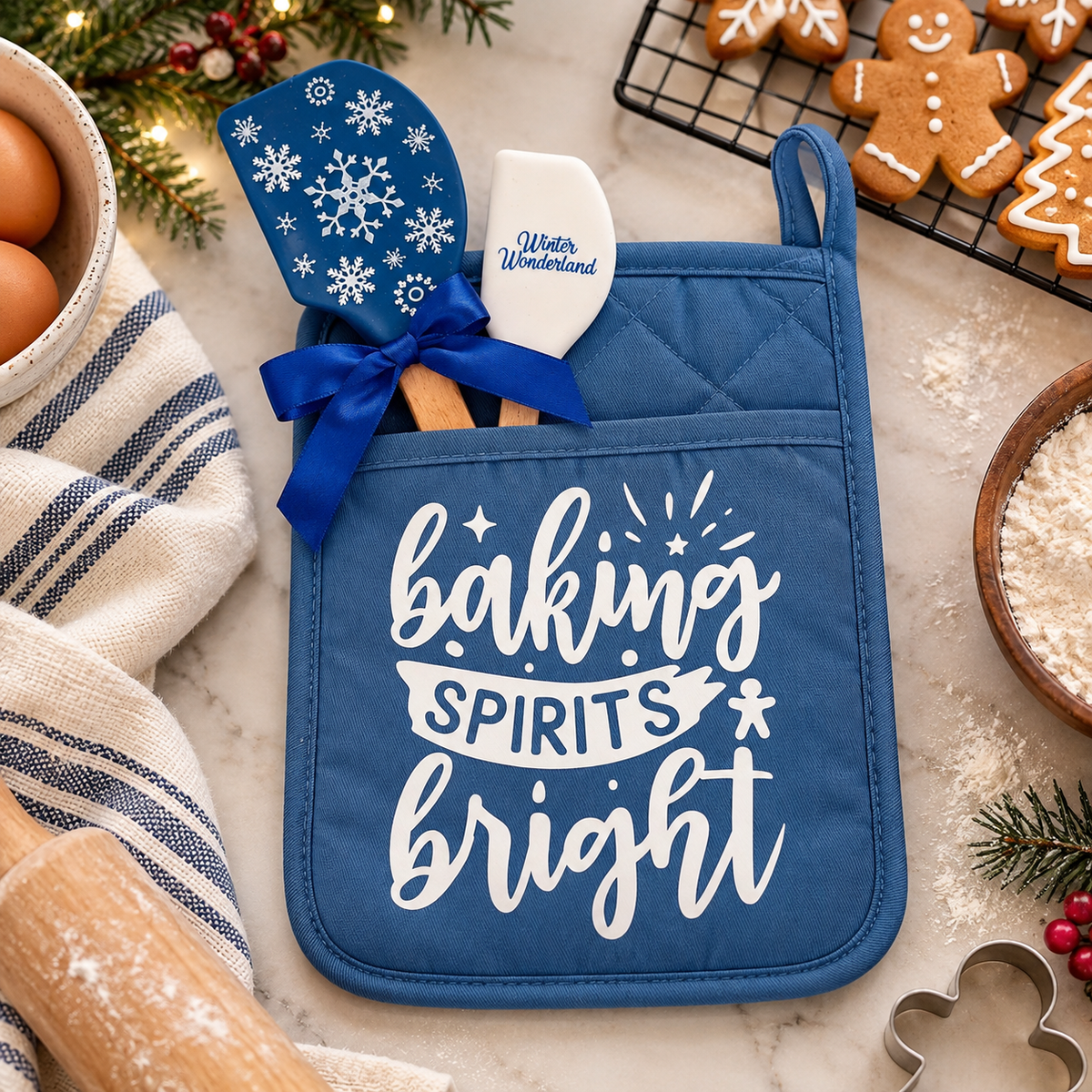 Personalized Sweet Christmas Wishes Cheer Potholder, Christmas Cookie Gift LM32 670539