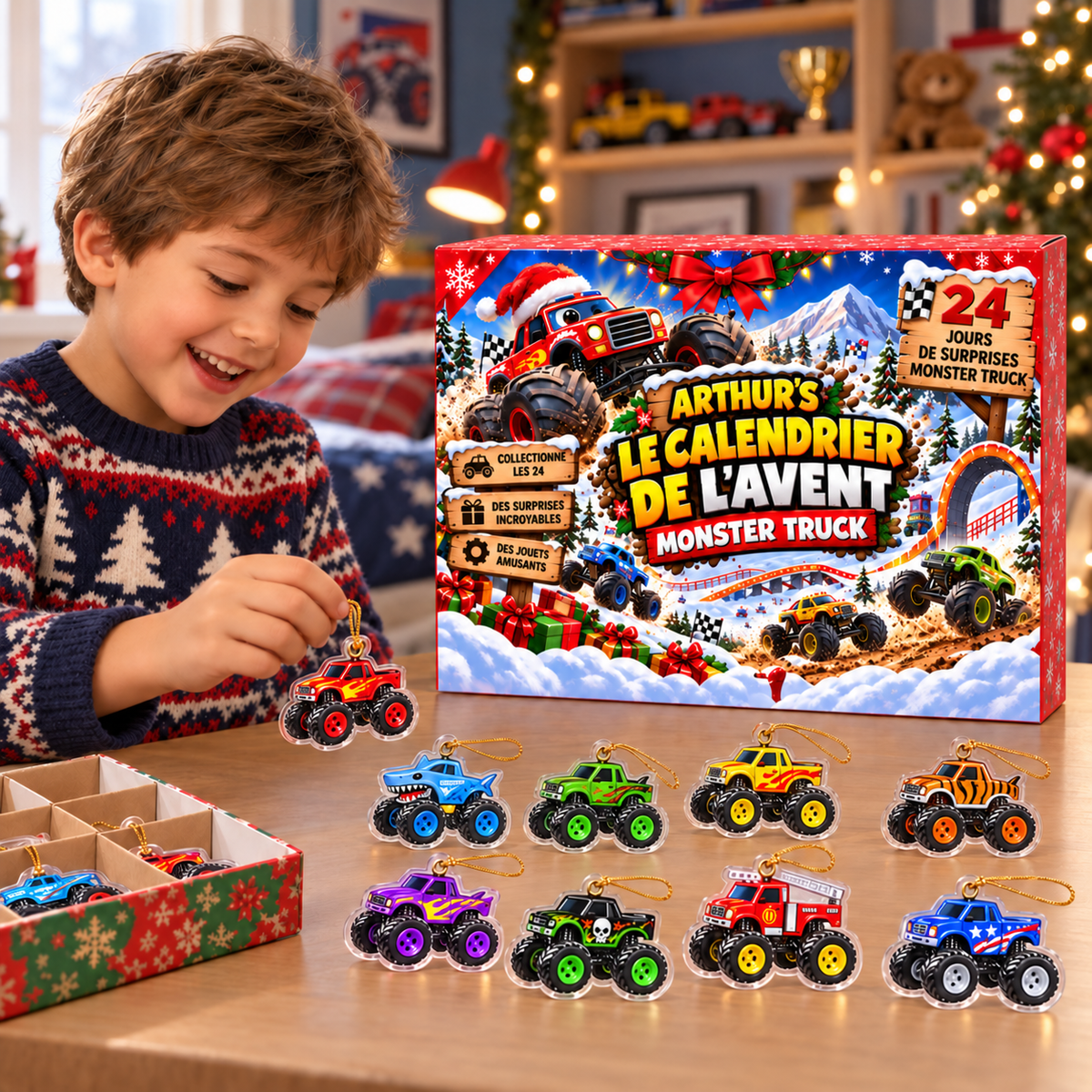 Calendrier de l'Avent de Monster Truck - Calendrier de l’Avent de Noël personnalisé