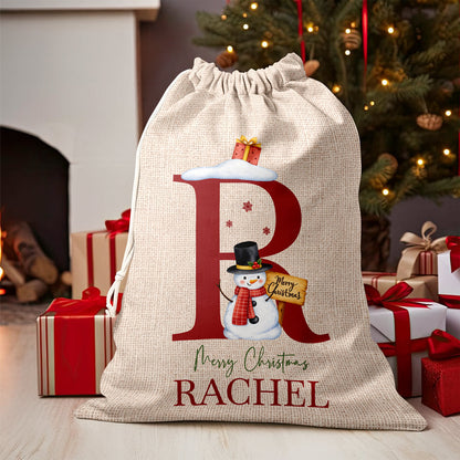 Custom Name Christmas Letter Christmas Sack, Personalized Holiday Gift Bag HO82 903920