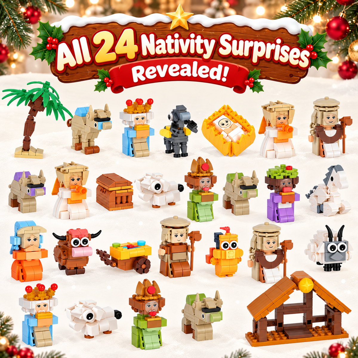Twenty Four Days Of Building Blocks - Nativity Advent Calendar