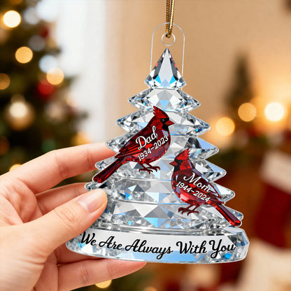 Memorial Tree Cardinals 2D Flat Printed - Personalized Acrylic Ornament - Remembrance Gift, Sympathy Gift For Whole Family, Extended Family