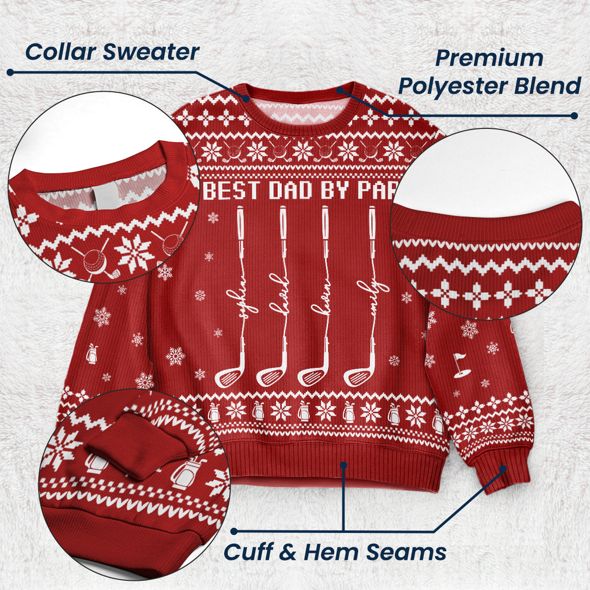 Best Dad By Par - Personalized Sweater