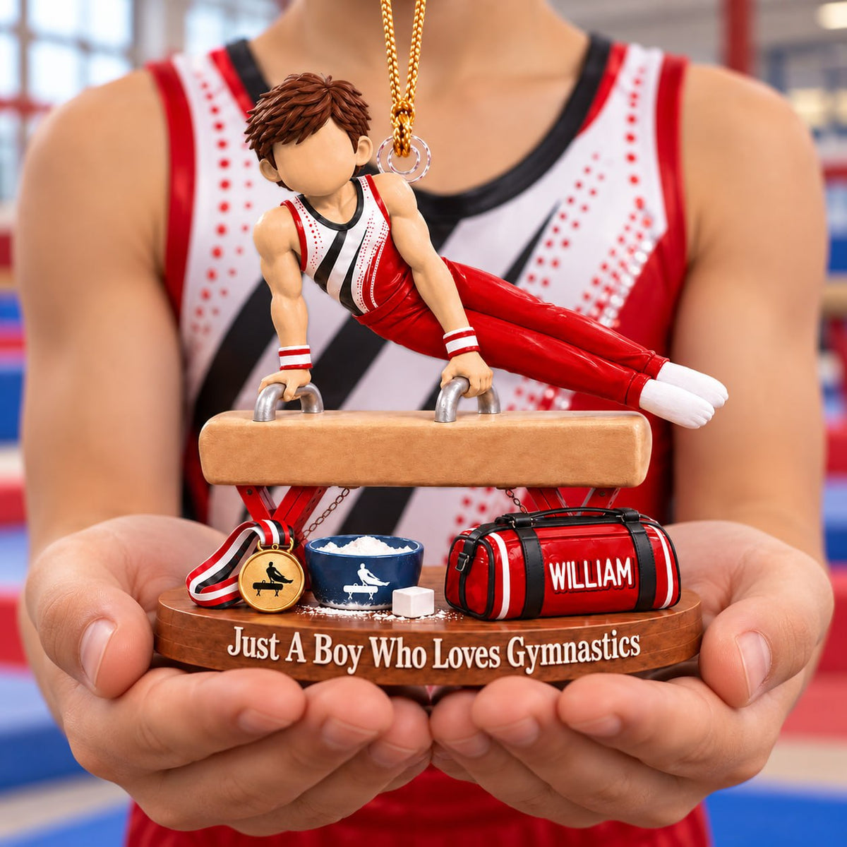 Just A Boy Who Loves Gymnastics - Personalized Gymnastics Ornament, Gift for Gymnast A2110