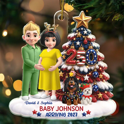 Baby's First Christmas Expecting Mom Gift - Personalized A250 Acrylic Ornament