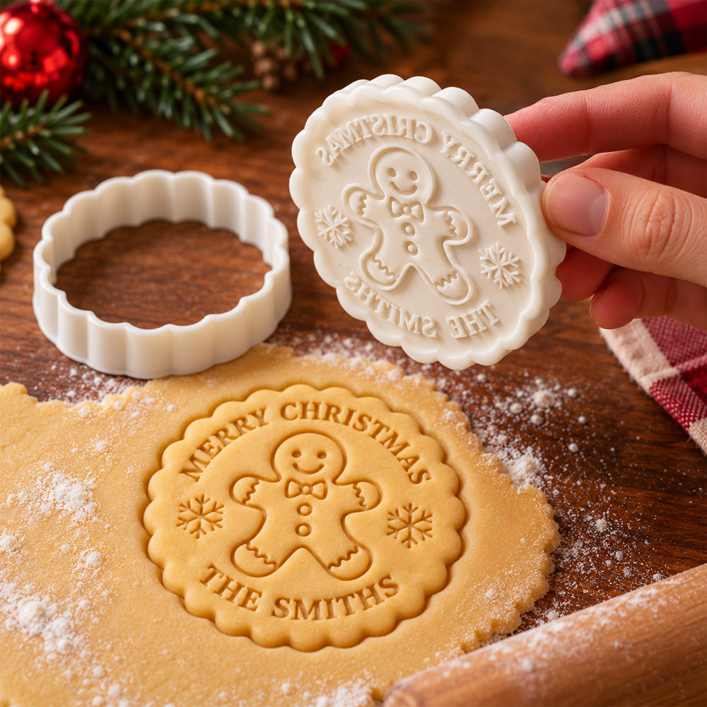 Personalized Family Name Christmas Cookie Stamp – Custom Merry Christmas Gift CH07 181042
