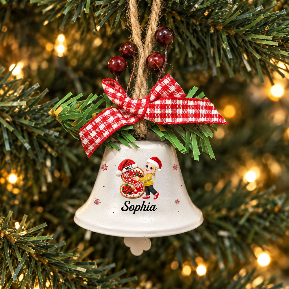 Family Initial Chorus - Personalized Metal Bell Ornament