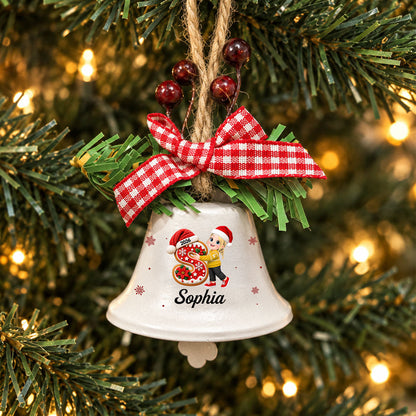 Family Initial Chorus - Personalized Metal Bell Ornament