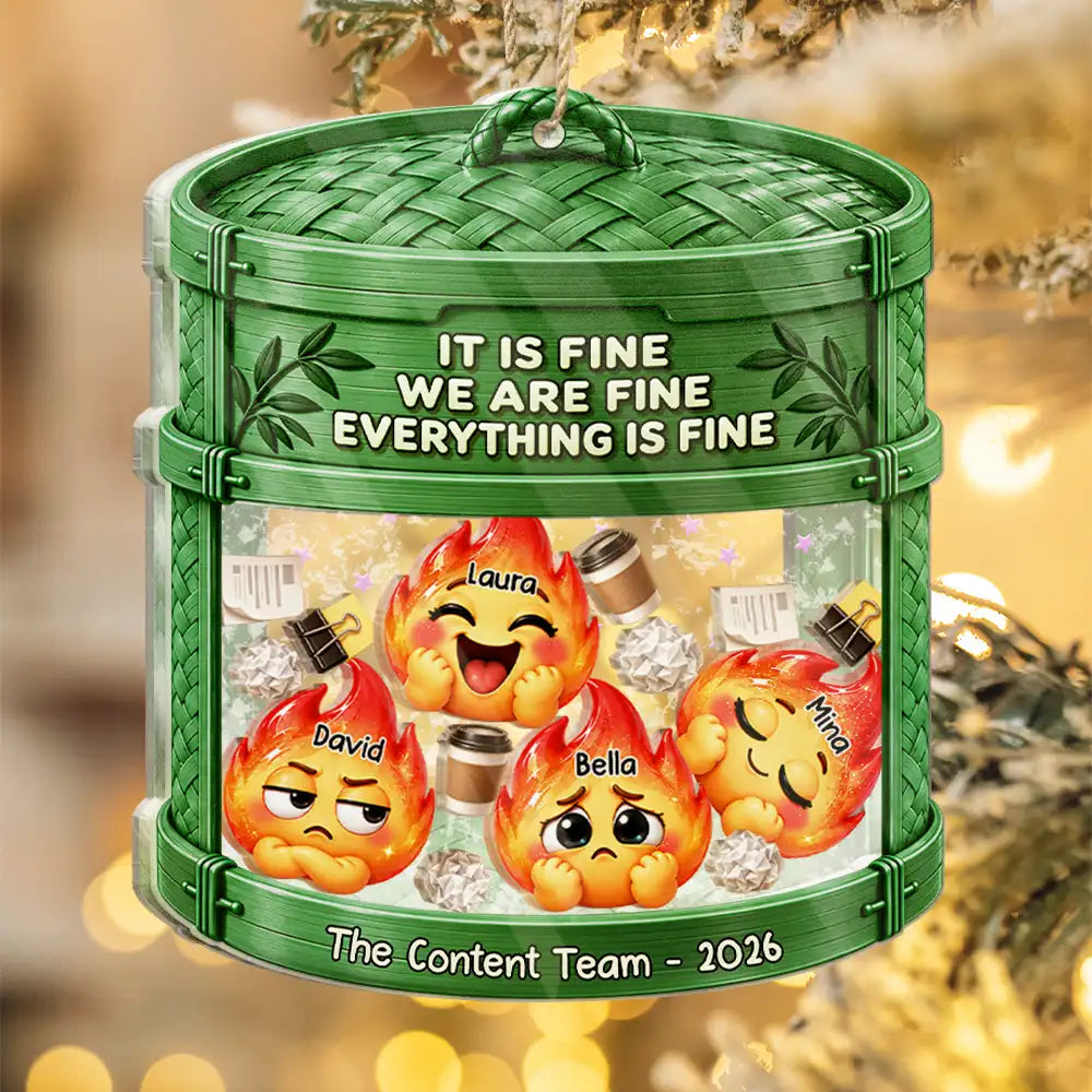 Everything Is Fine Squishy Dumpster Fire - Personalized 3-Layered Acrylic Shaker Ornament