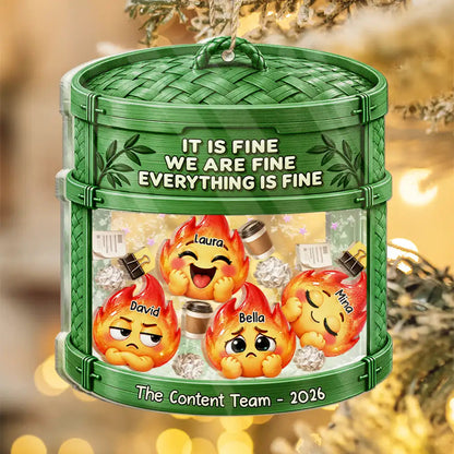 Everything Is Fine Squishy Dumpster Fire - Personalized 3-Layered Acrylic Shaker Ornament