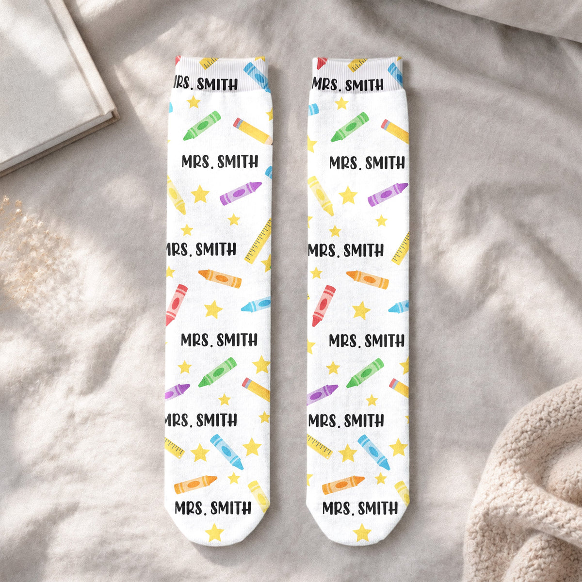 Teacher Off Duty Funny Gift - Personalized Socks