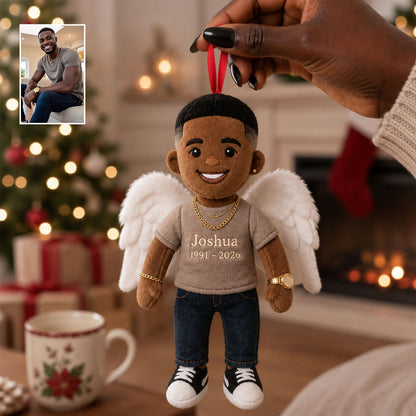 Personalized Angel Grandma Memorial Plush Ornament, Custom Remembrance Sympathy Christmas Keepsake Gift