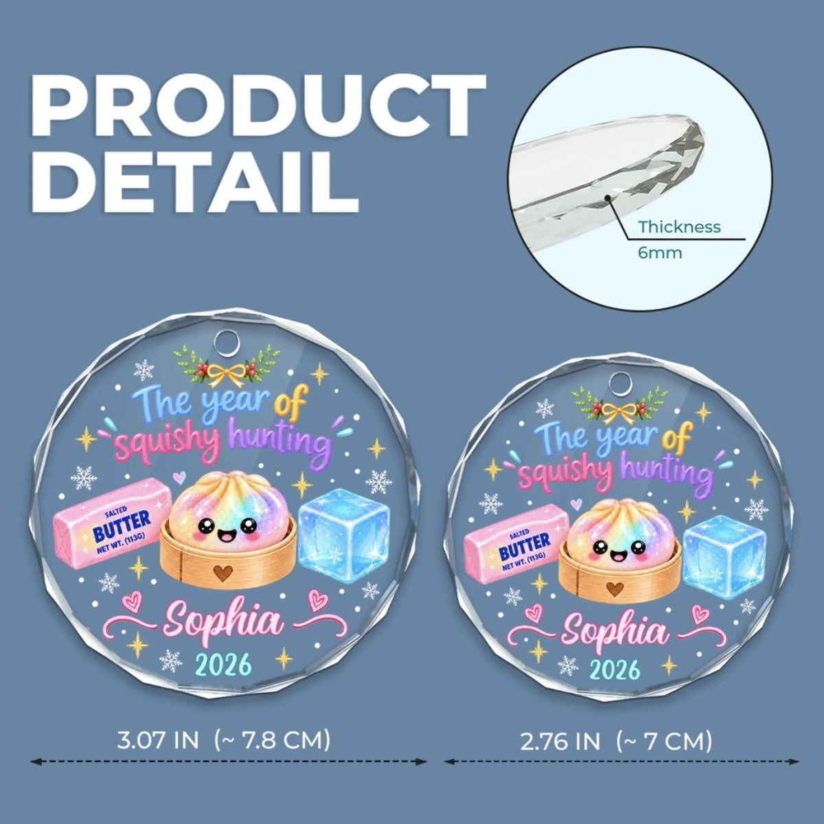 Custom The Year Of Squishy Hunting Christmas Gifts For Kids - Personalized Glass Ornament