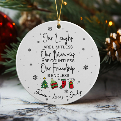 Custom Name Our Memories Are Countless Friendship Ceramic Ornament TH10 171399