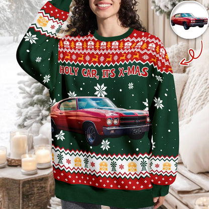 Custom Photo Holy Car, It'S X-Mas Ugly Sweater HO82 900548