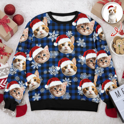 Custom Funny Cat Face Ugly Sweater Christmas Gift HA75 897210