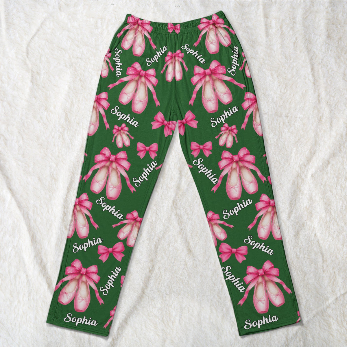 Coquette Bow Ballet Custom Name, Number Gift For Ballet Lover,Ballerina - Personalized Lounge Pants