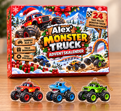 Monster Truck Adventskalender - Personalisierter Weihnachts-Adventskalender