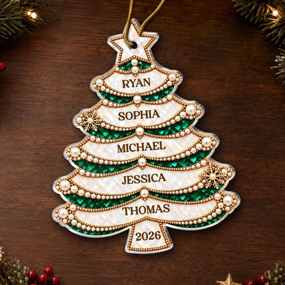 Custom Name Christmas Tree Family Keepsake - Personalized Acrylic Ornament