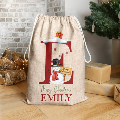 Custom Name Christmas Letter Christmas Sack, Personalized Holiday Gift Bag HO82 903920