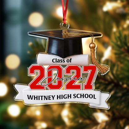 Custom Class Of 2026 2027 Personalized Acrylic Ornament Christmas Gift For Senior, For Graduation HA75 919548