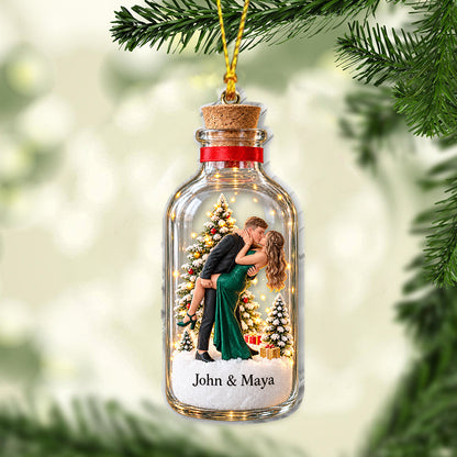 Custom Bottle Style Ornament - Personalized Couple Ornament