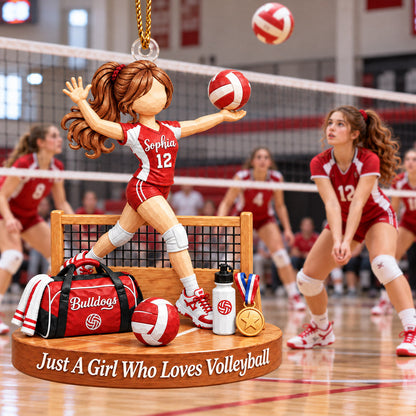 Just A Girl Who Loves Volleyball, Personalized Volleyball Girl Ornament, Custom Player Name Gift, Gift For Volleyball Lover MI209