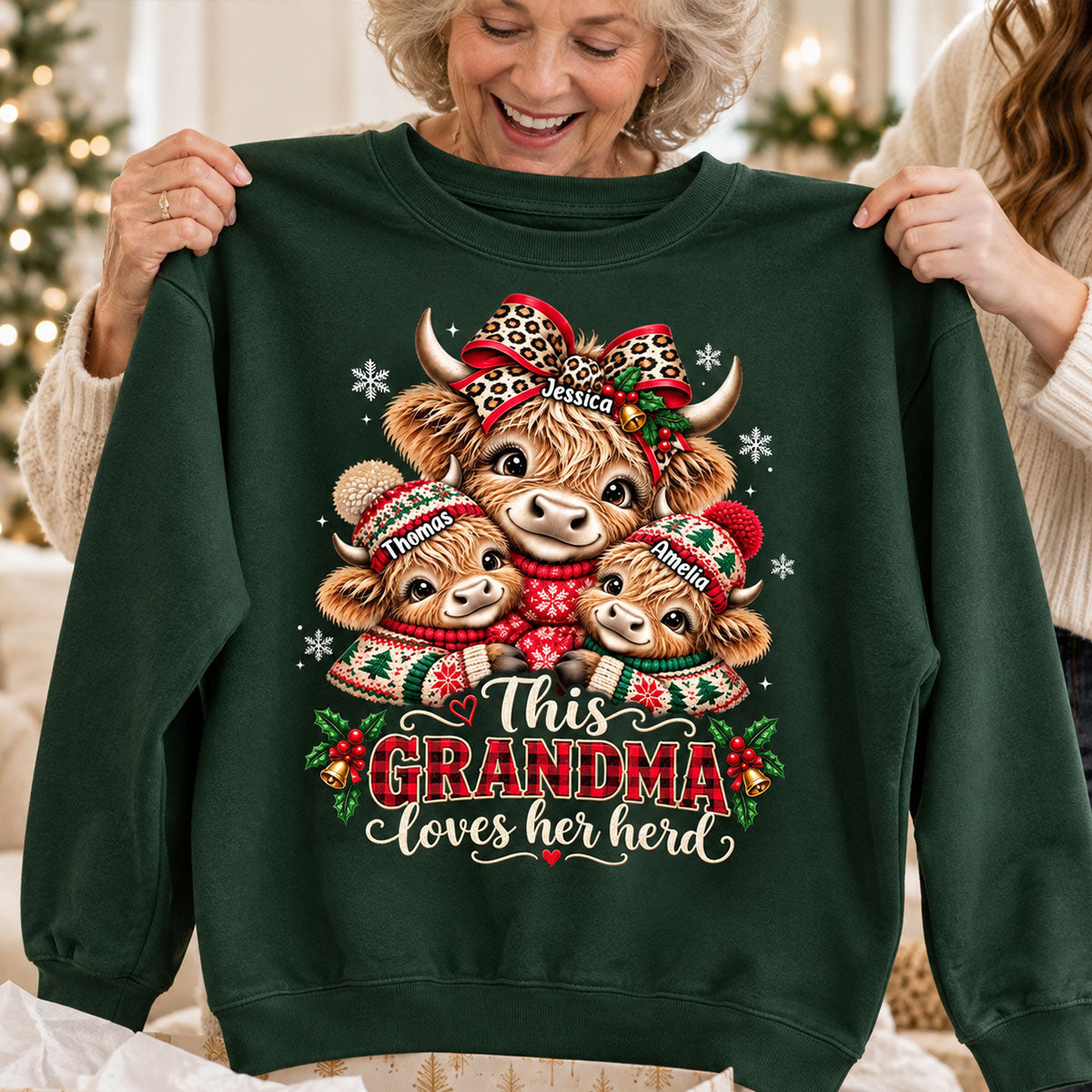 This Grandma Loves Her Herd - Personalized Shirt - Thoughtful Christmas Gift for Grandma
