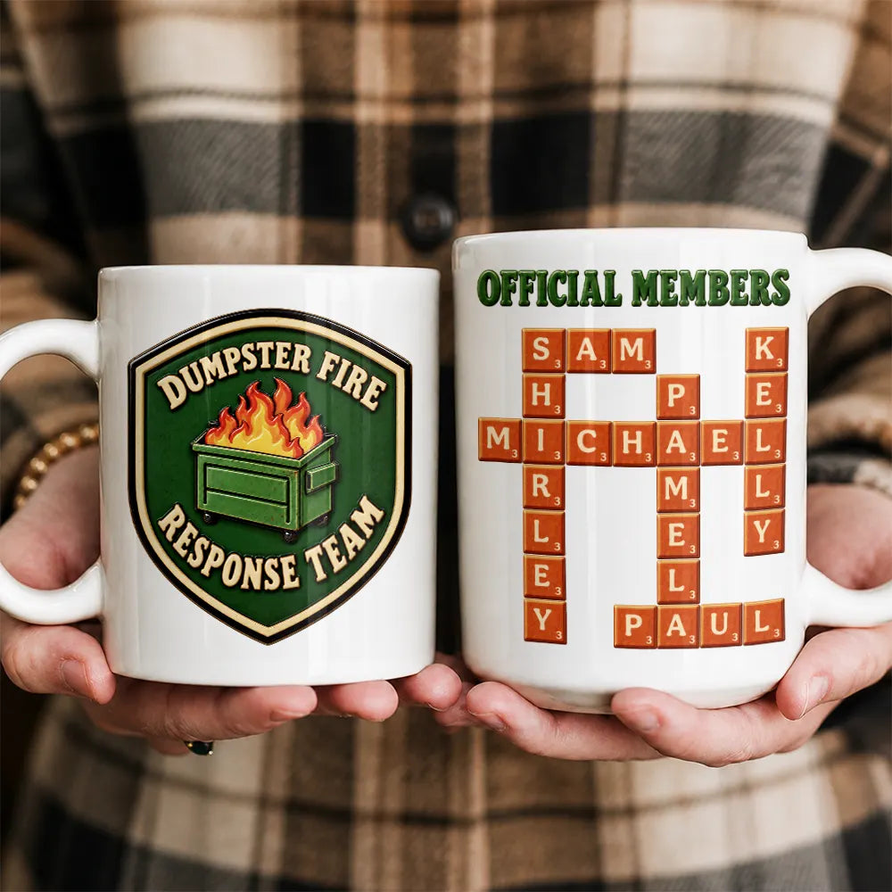 Funny Gift For Coworker - Personalized Crossword Dumpster Fire Response Team Mug