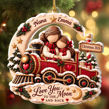 All Aboard A Train Of Love - Personalized 1-Layer Acrylic Ornament