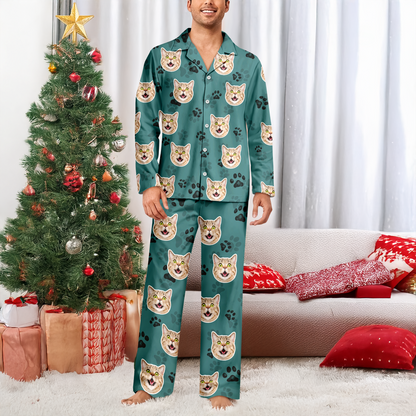 Custom Cat Face Photo Pajamas Christmas Gift For Cat Lovers CH07 899578