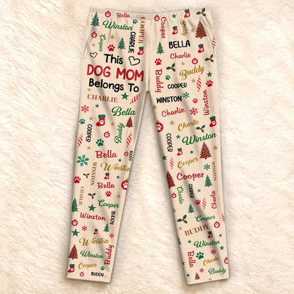 Custom Name Christmas Dog Mom Dog Dad Gifts For Pet Lovers - Personalized Pajamas Pant
