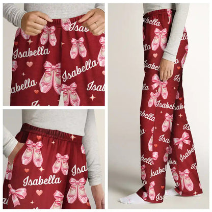 Ballet Gift For Teen Girls - Personalized Coquette Bow Pajama Pants
