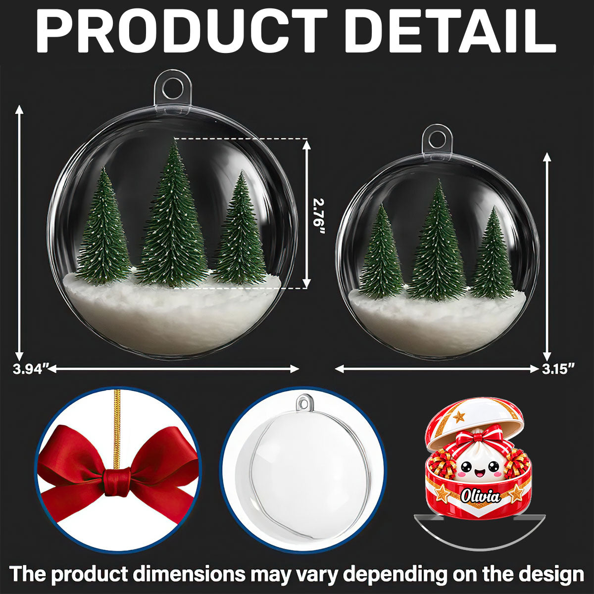 Squishy Hunting Gifts For Kids - Personalized 3D Acrylic Ball Ornament