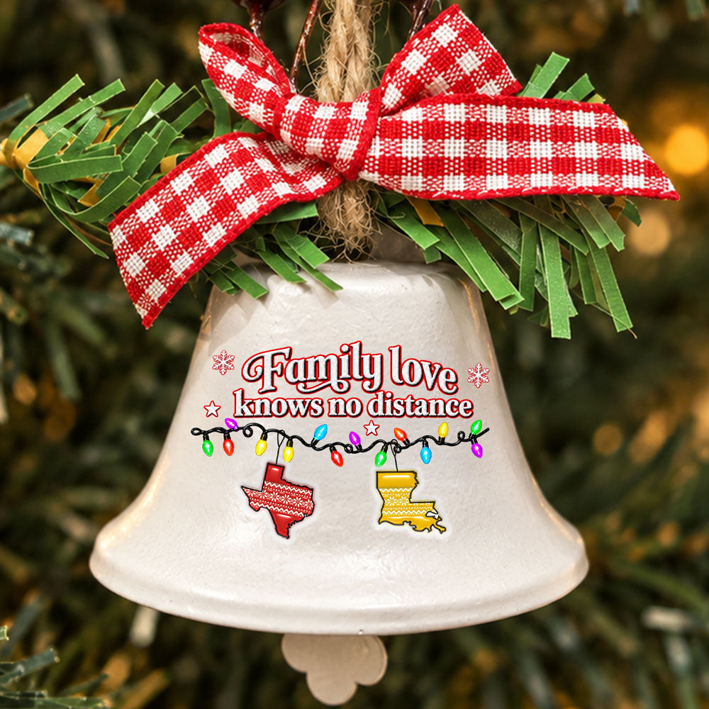 Custom Family Ornament, Christmas Gift for Family Members •  Home Is Where Family Rings - Personalized Metal Bell Ornament