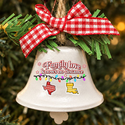 Custom Family Ornament, Christmas Gift for Family Members •  Home Is Where Family Rings - Personalized Metal Bell Ornament