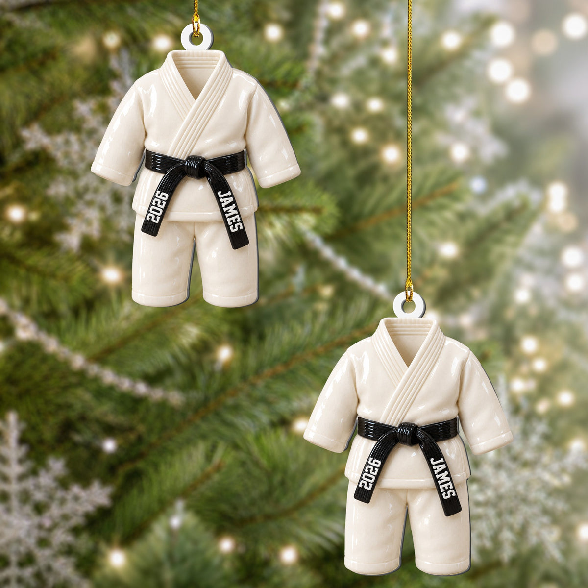 Karate Kid - Custom Name Belt & Name - 3D Printed - Personalized Ornament