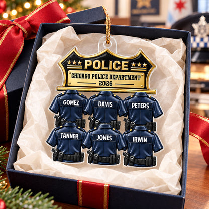 Police Officer Group Squad And Team - Personalized Acrylic Ornament - Christmas Gift For Police Officers Squad, Station, Captain