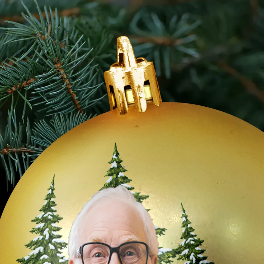 Custom Photo Christmas Together Family - Personalized Ball Ornament