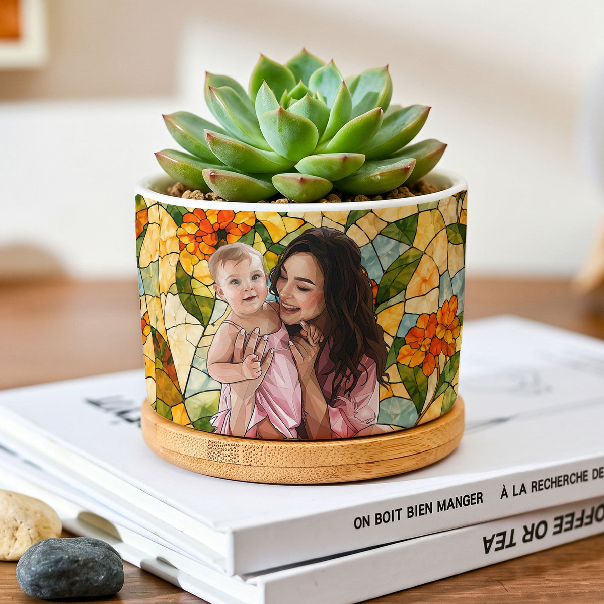 Custom Photo Mom & Her Children Gifts For Her, Wife, Mom, Daughter - Personalized Plant Pot