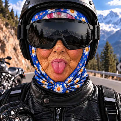 Winter Skiing Gag Gift For Bestie, Girl Group - Personalized 3D Realistic Funny Old Lady Face Balaclava Face Mask