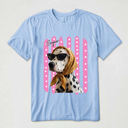 Custom Striped Pet Portrait Shirt Gift For Pet Lovers - Personalized Shirt