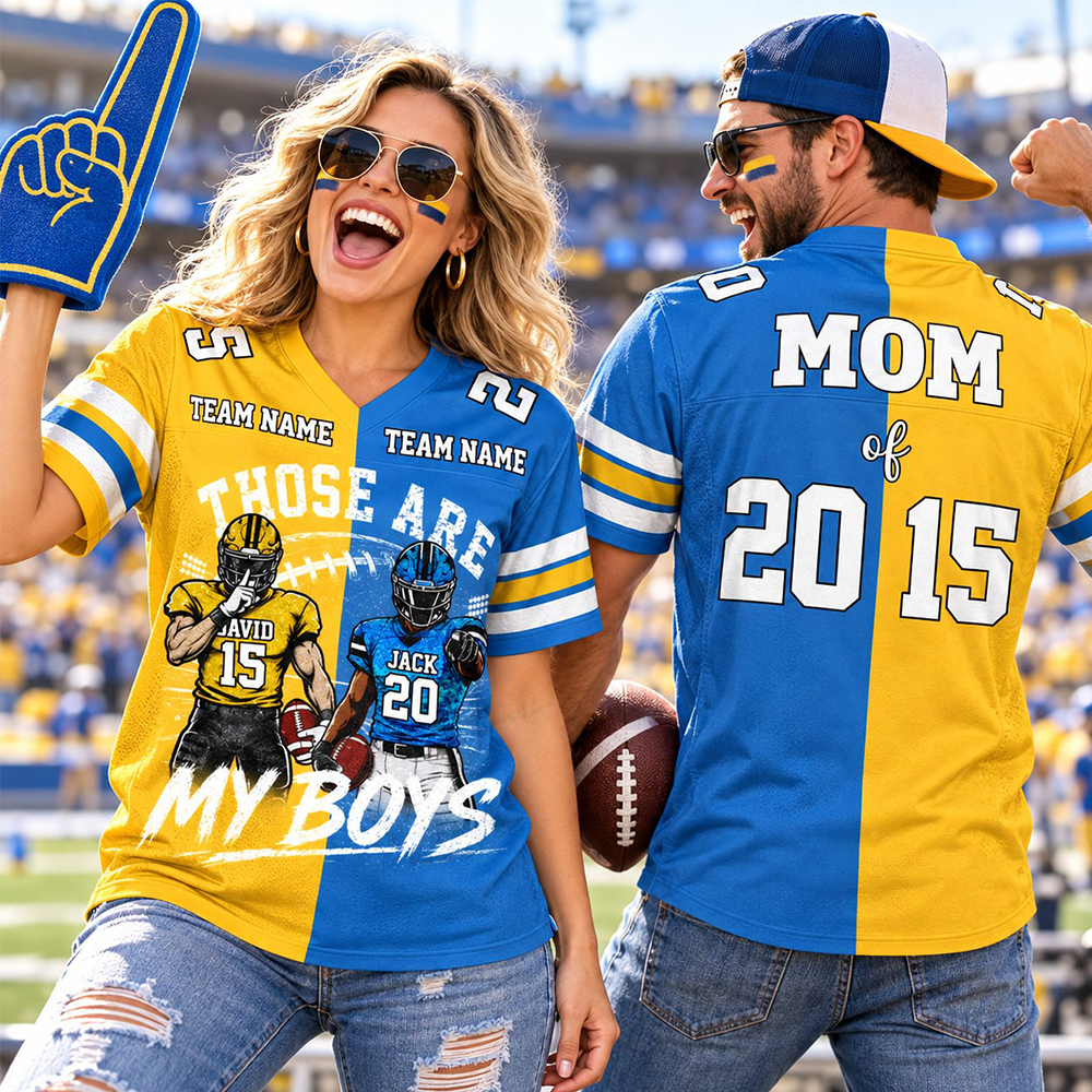 Custom Football Mom Jersey, Those Are My Boys Personalized Football Shirt, Custom Player Name & Number Jersey, Football Game Day Gift Na02