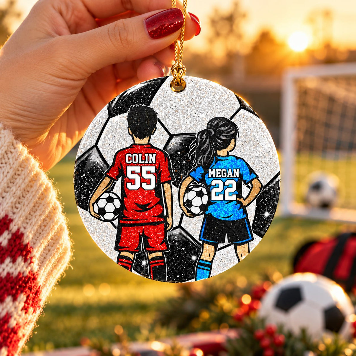 Personalized Soccer Christmas Ornament, Custom Player Gift, Soccer Lovers Gift T1807