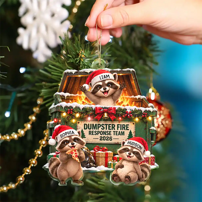 Funny Christmas Gift For Coworkers - Personalized Dumpster Fire Response Team Acrylic Ornament