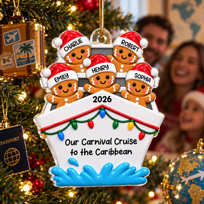 Couple Group Cruise Ship Vacation, Cruise Trip - Personalized Acrylic Ornament - Christmas Gift For Couple, Family, Friends, Group of Three, Four, Five, Six, Seven, Eight People Cruising