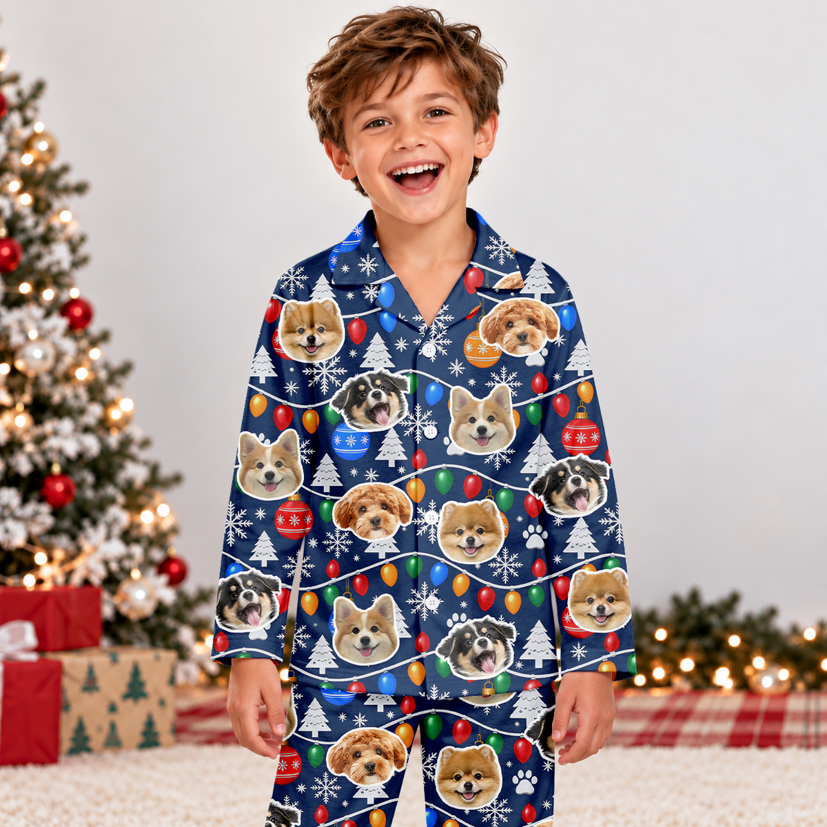 Personalized Pet Face Christmas Pajamas Holiday Gift For Kids LM32 670413