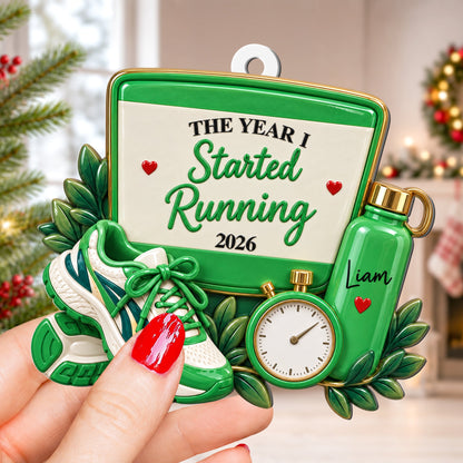 The Year I Started Running - Personalized Ornament